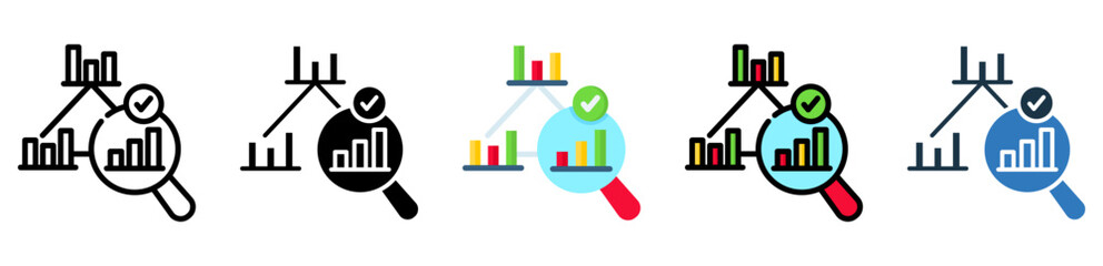 Analysis icon multiple style 