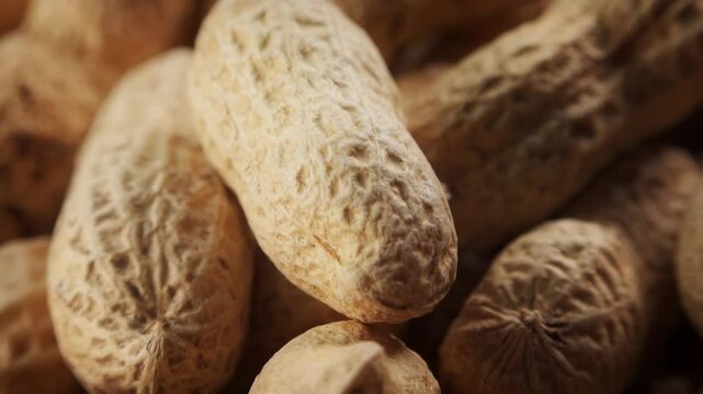 Shelled Monkey nuts close up stock footage
