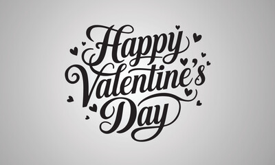 happy valentine day,typography design,Happy Valentine's Day. Handwritten calligraphic lettering with hearts on white background.