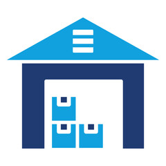 Warehouse Flat Blue Icon