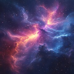 Vibrant Nebula Cosmic Background Space Galaxy Starscape Image