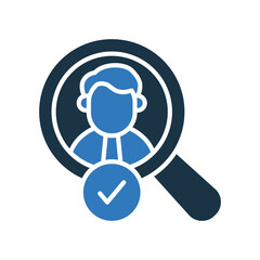 Search Employee mixed color icon