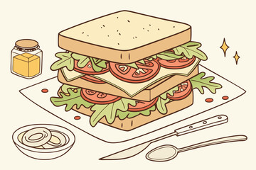 vector illustration of a sandwich
