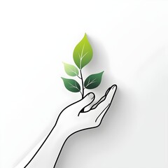 Eco Hand Holding Plant – Sustainability, Green Life, Nature Care, Environment Growth
