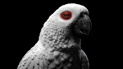 Fototapeta premium white parrot icon dark background