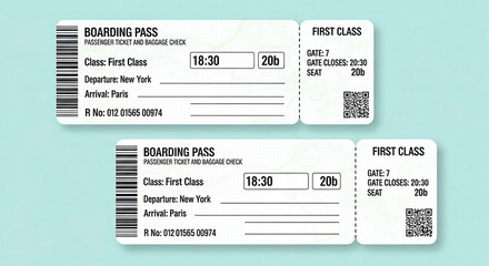 Airline boarding pass tickets