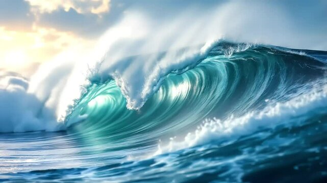 Sound rich wind ambience with low Gregorian chants blending into the crashing surf