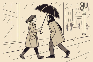 couple under umbrella