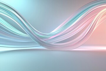 Abstract 3D Render of Flowing Pastel Gradient Waves abstract gradient pastel render background wave curve line dynamic fluid flow motion color translucent glossy digital art illustration smooth modern