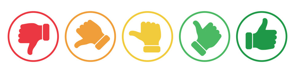 Fototapeta premium Thumb up and thumb down flat vector icon