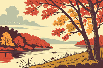 autumn landscape with trees