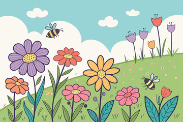 Obraz premium flowers and butterflies