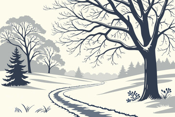 winter landscape with trees