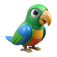 Cute 3D Cartoon Parrot - Tropical Bird Character