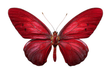 Vibrant red butterfly display nature close-up studio