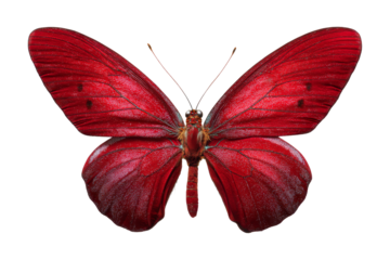 Vibrant red butterfly display nature close-up studio