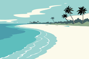 beach with palm trees