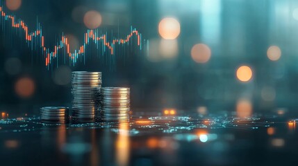 Financial growth trends business environment digital analysis urban setting macro view investment insights