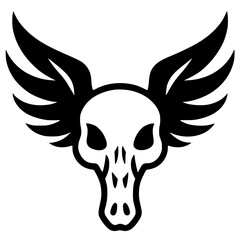 Duck skull logo silhouette