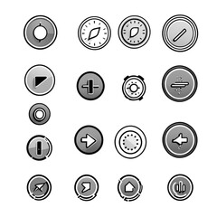 メタルボタンアイコンセット｜Metal Button Icon Set