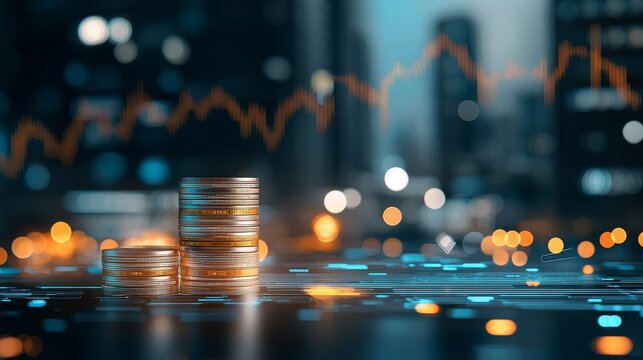 Investment trends and growth analysis financial hub digital image urban landscape aerial view economic insights