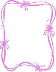 Bow Ribbon Doodle Borders &ndash; Hand-Drawn Vectors