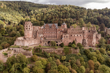 Fototapeta premium The castle ruin in Heidelberg, Baden Wuerttemberg, Germany, travel destination