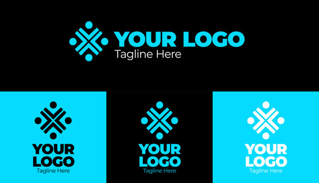 Geometric woven tech identity logo