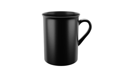 Black Ceramic mug on white background. Blank drink cup for your design