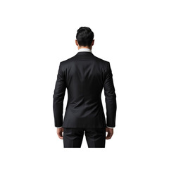 Rear View of a Man in a Black Suit