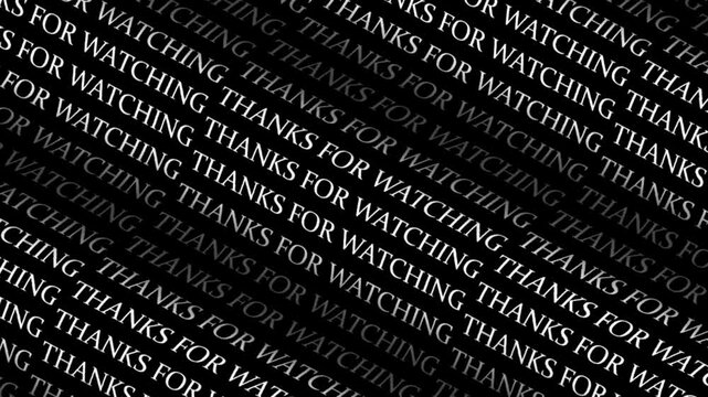 looping black and white thanks for watching text wavy pattern with subtle light and shadow on textured background