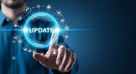 Digital update interface with connected icons technology