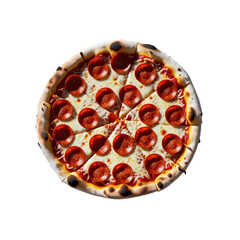 Delicious Pepperoni Pizza with Melted Cheese - Overhead View