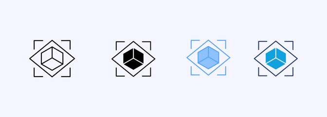 Augmented Reality Icon Set Multiple Style Collection