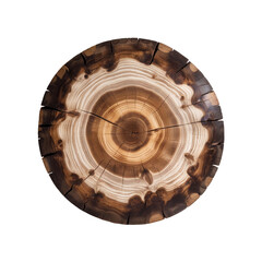 Cross Section of a Tree Trunk, Showing Growth Rings and Texture