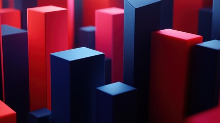 Abstract graphic design of clustered, rectangular shapes.