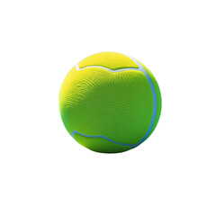 Close-up of a Single Tennis Ball on Transparent Background