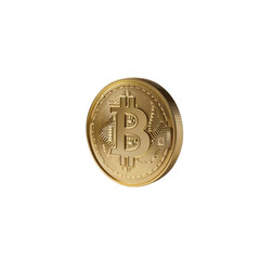 Golden Bitcoin Cryptocurrency Coin - 3D Render
