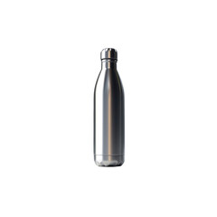 Sleek Stainless Steel Water Bottle on Transparent Background