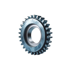 Single Metal Gear Cogwheel, Industrial Machine Part, Close-up Studio Shot