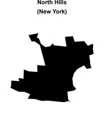 North Hills (New York) blank outline map