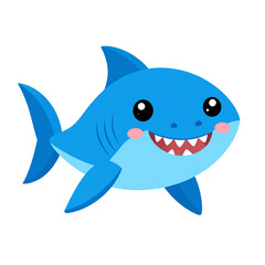 Obraz premium an animated shark with a friendly demeanor. it is anthropomorphized to look like it's smiling, and there's a little heart shape over its head