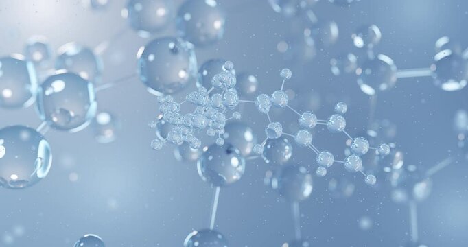 Opevesostat rotating 3D model of antineoplastic agent, seamless looped video
