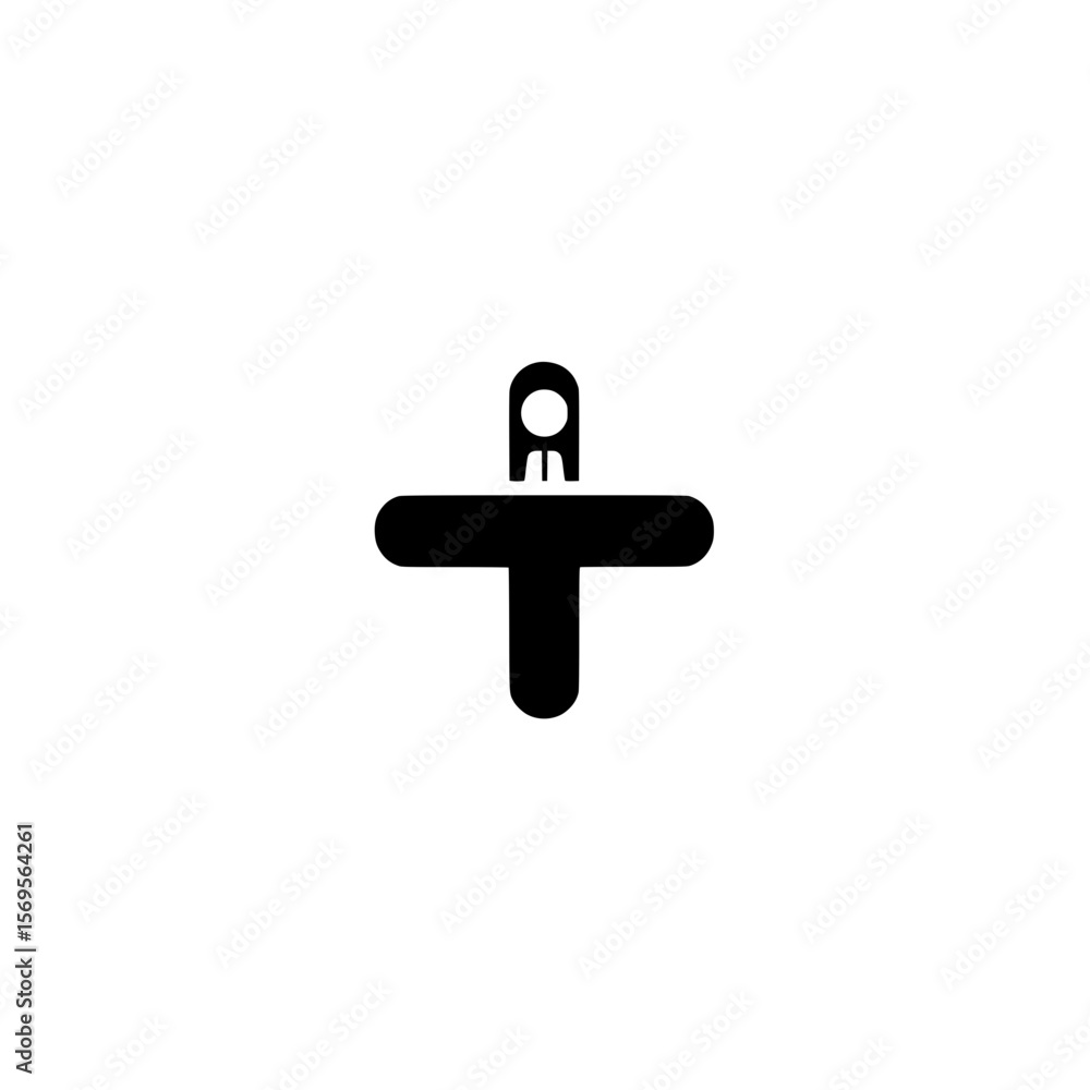 Poster vector icon of user profile inside plus sign representing add user new account or membership