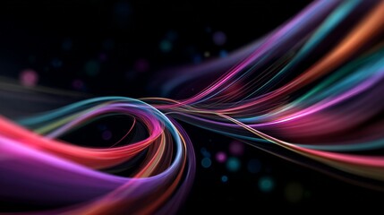 Neon swirling lines digital art