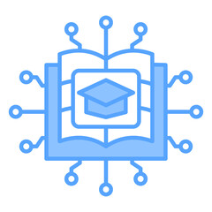 Ai In Education Blue Icon