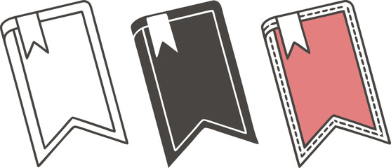 Three bookmarks in different styles a simple and elegant design