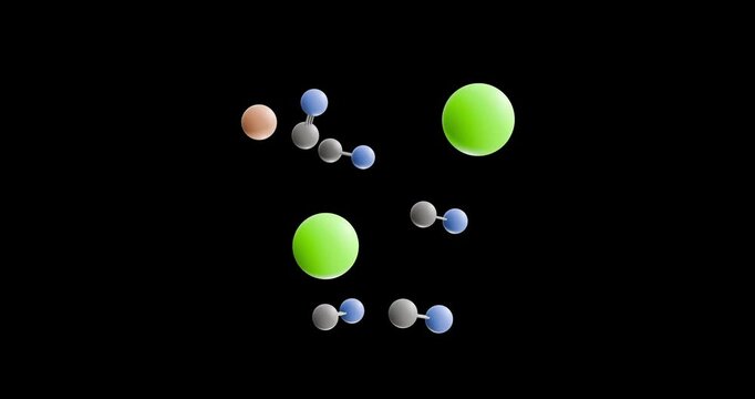 Calcium ferrocyanide molecule, rotating 3D model of e538, looped video on a black background
