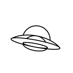 Flying UFO Alien Spaceship Line Icon