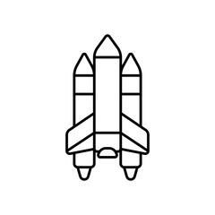 Fototapeta premium Launching Shuttle Space Liftoff Line Icon